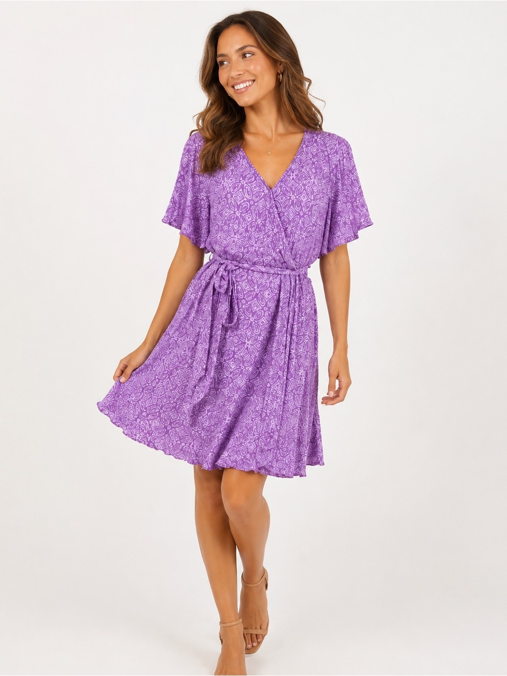 So Brand Lavender Tie-Front Women's Wrap Dress